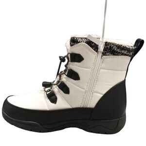Sporto Waterproof Winter‎ Boots Black White Leather  Side Zipper Women's Size 6